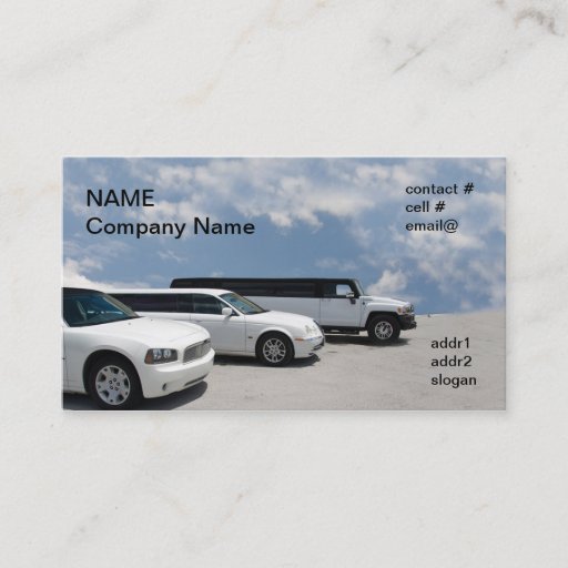 Customizable limos parked business cards