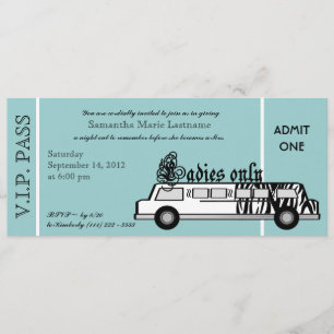 Limousine Bachelorette Party Pass Invitation