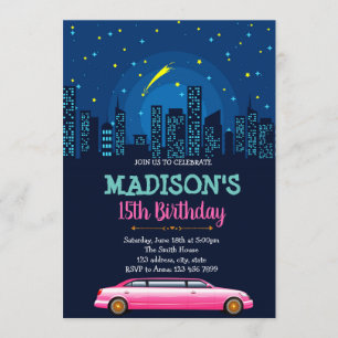 Limousine birthday party invitation