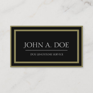 Limousine Black Back/Antique Gold Border Business Card