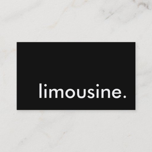 Customizable limousine. business card
