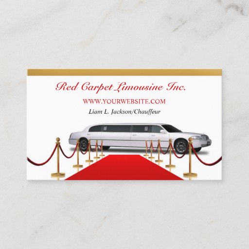 Customizable Limousine Business Card