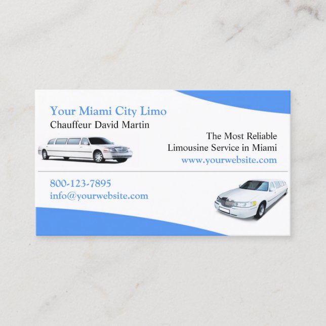 Limousine Business Card Template (Front)