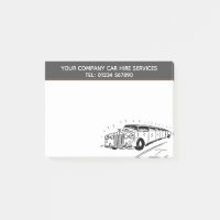 Limousine Car Hire Service Cartoon to Personalise Post-it Notes