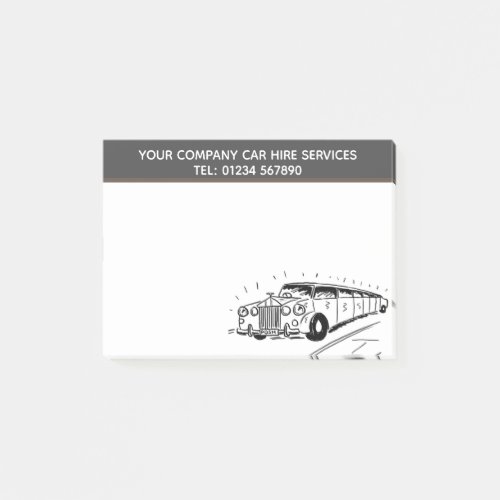 Limousine Car Hire Service Cartoon to Personalise Post_it Notes