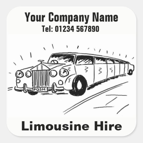 Limousine Car Hire Square Sticker