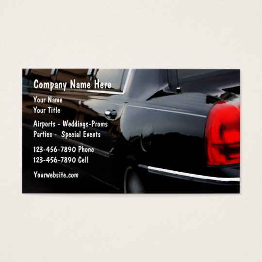 Limousine Car Service Business Cards Zazzle