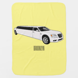Limousine cartoon illustration baby blanket