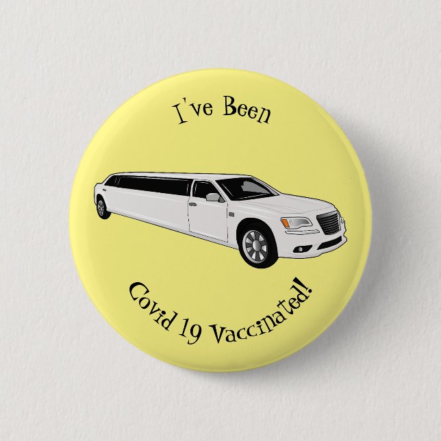 Limousine cartoon illustration button (Front)