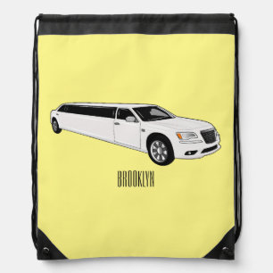 Limousine cartoon illustration drawstring bag