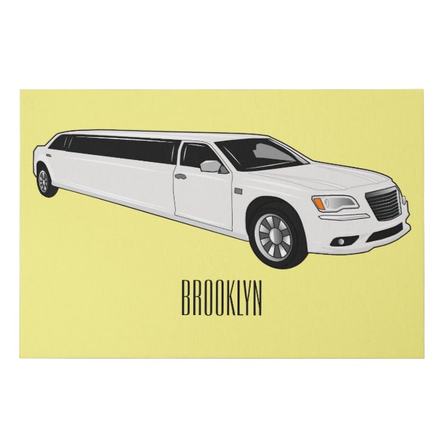 Limousine cartoon illustration faux canvas print (Front)