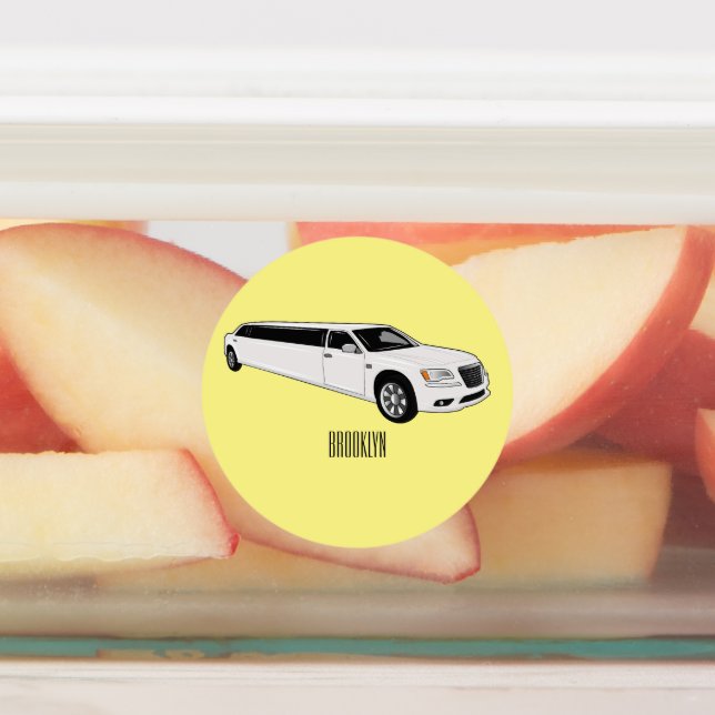 Limousine cartoon illustration labels (Affixed)