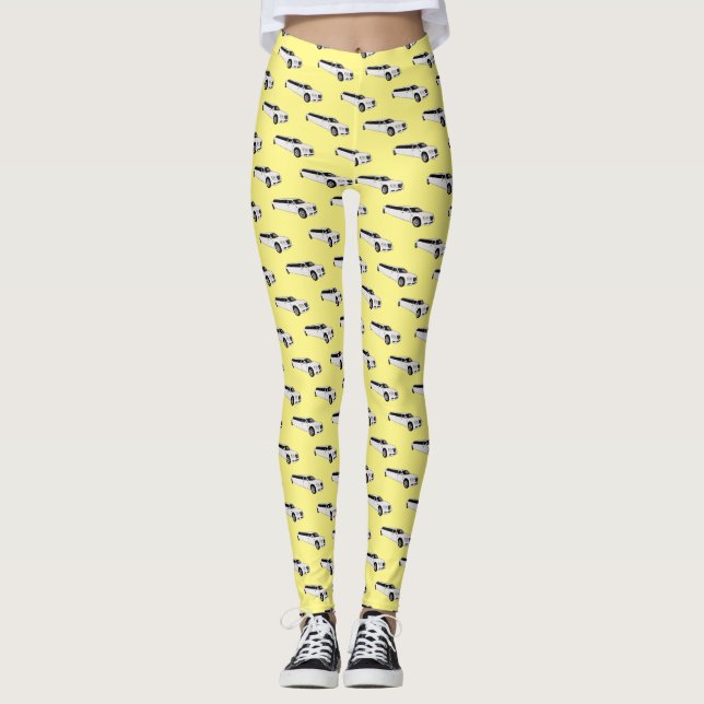 Limousine cartoon illustration leggings (Front)