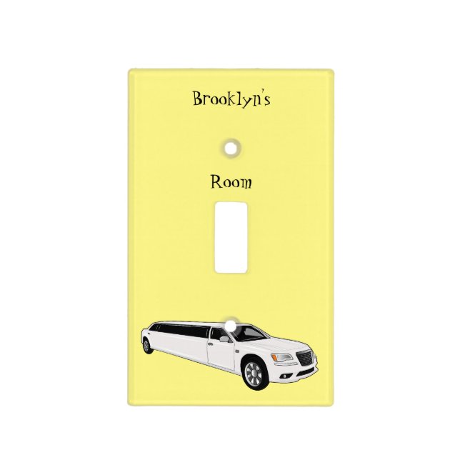 Limousine cartoon illustration light switch cover (Front)