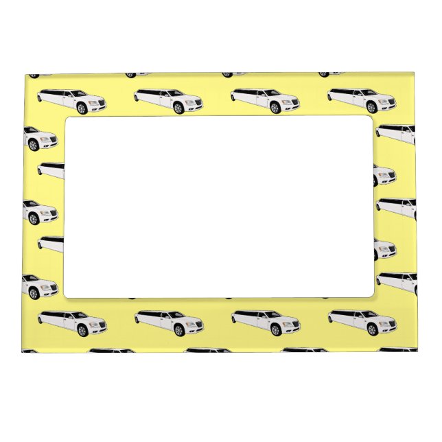 Limousine cartoon illustration magnetic frame (Front)