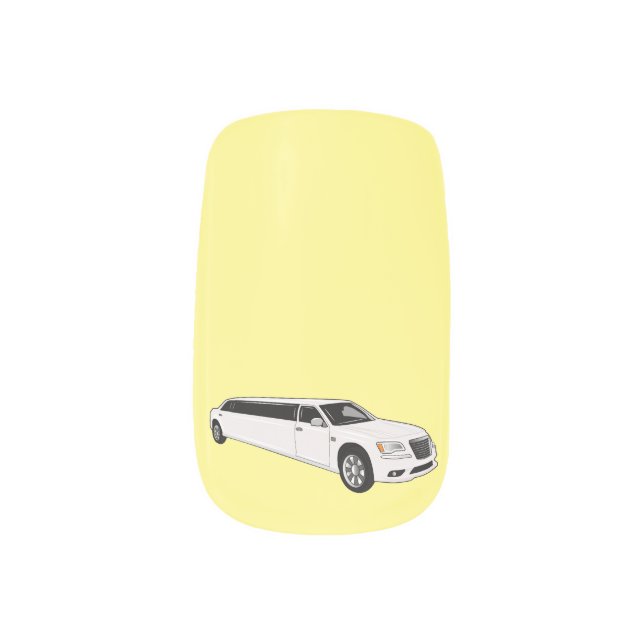 Limousine cartoon illustration minx nail art (Left Thumb)