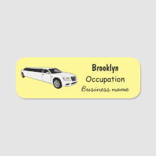 Limousine cartoon illustration name tag