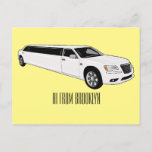 Limousine cartoon illustration postcard