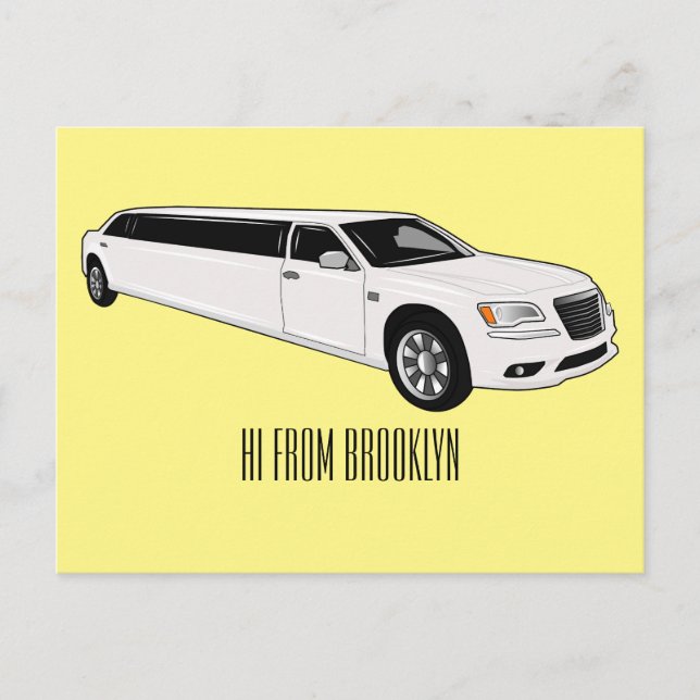Limousine cartoon illustration postcard (Front)