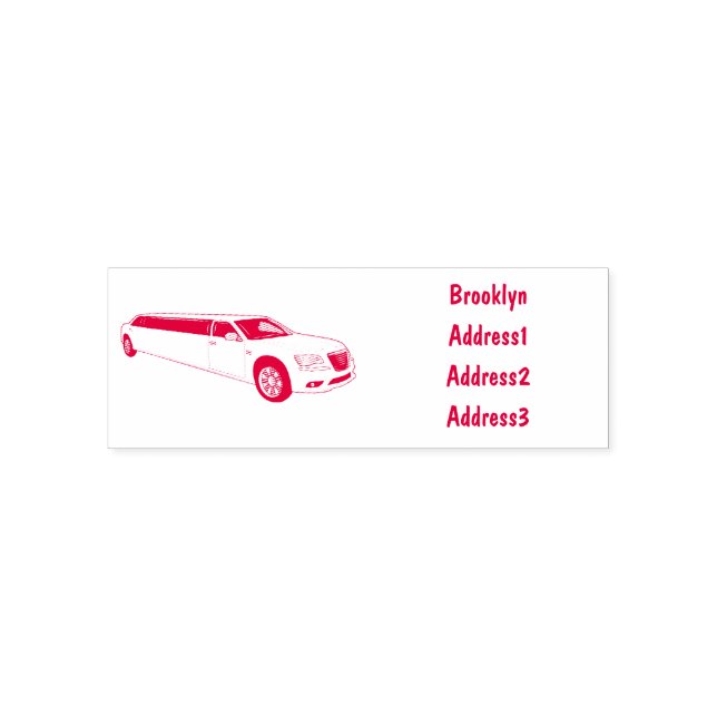 Limousine cartoon illustration self-inking stamp (Design)
