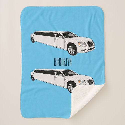 Limousine cartoon illustration sherpa blanket