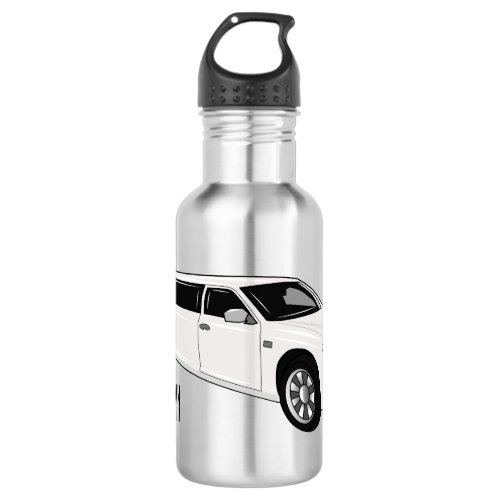 Limousine cartoon illustration stainless steel water bottle