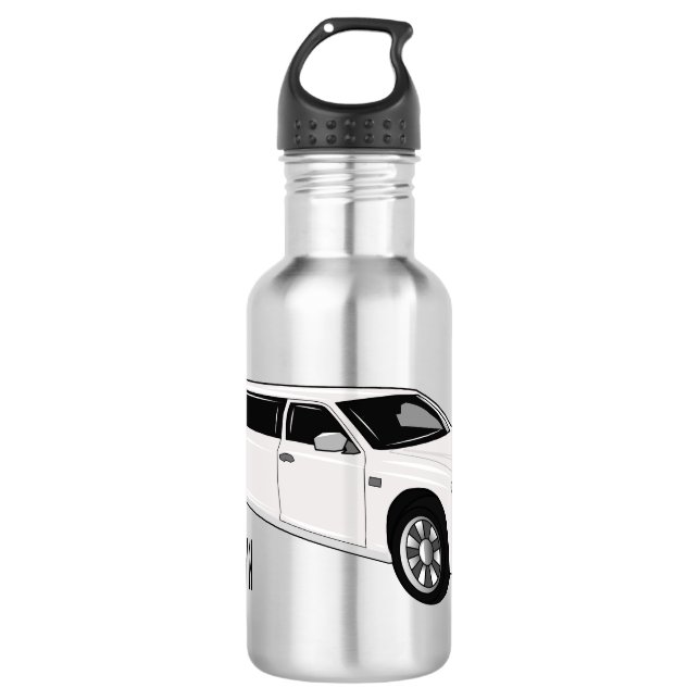 Limousine cartoon illustration stainless steel water bottle (Front)
