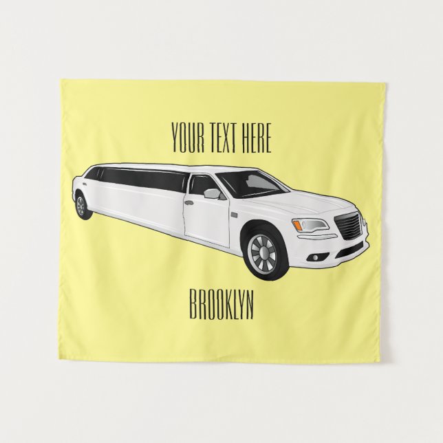 Limousine cartoon illustration tapestry (Front (Horizontal))