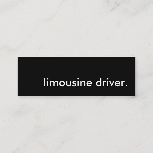 limousine driver. mini business card (Front)