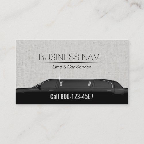 Limousine Limo  Car Service Classy Linen Business Card