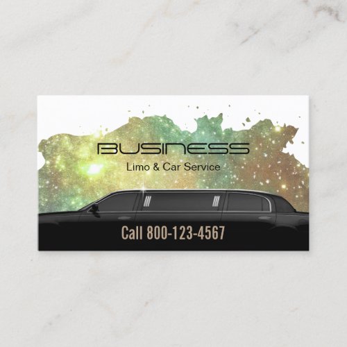 Limousine Limo  Car Service Glam Glitter Business Card