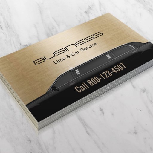Customizable Limousine Limo &amp; Car Service Modern Gold Business Card