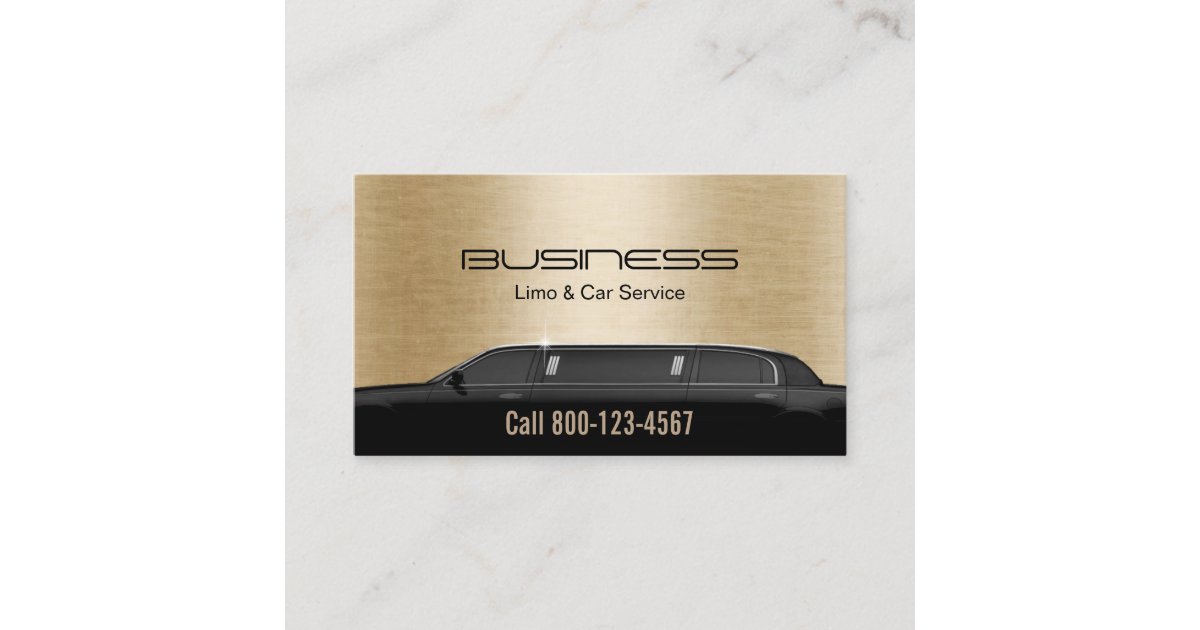 Limousine Limo Car Service Modern Gold Business Card Zazzle