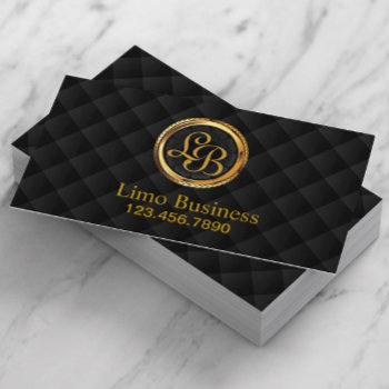 Limousine Limo Driver Monogram Gold Initials Business Card by cardfactory at Zazzle