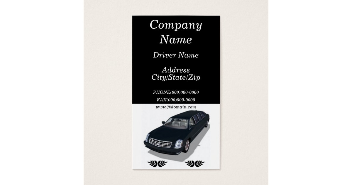 Limousine Limo Service Business Cards