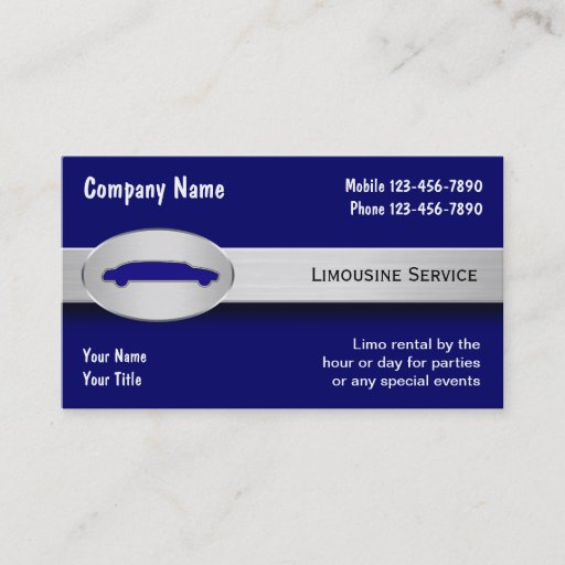 Customizable Limousine Service Business Cards