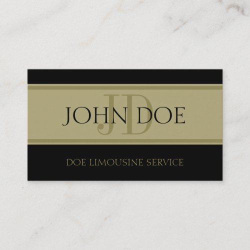 Limousine Service Gold Letters Business Card Template