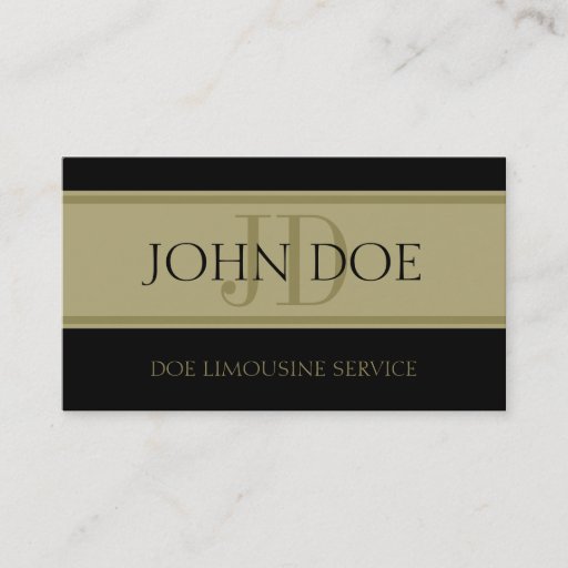 Customizable Limousine Service Gold Letters Business Card Template