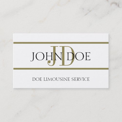 Limousine Service White/Gold Stripe Business Card Templates