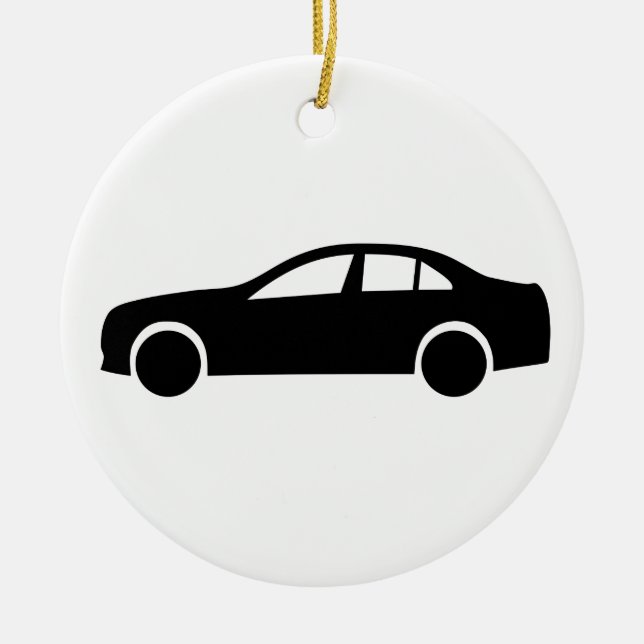 Limousine Silhouette Ceramic Ornament (Front)