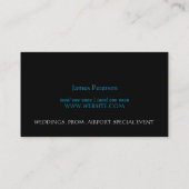 Limousines, Limo Services, Driver Business Card (Back)