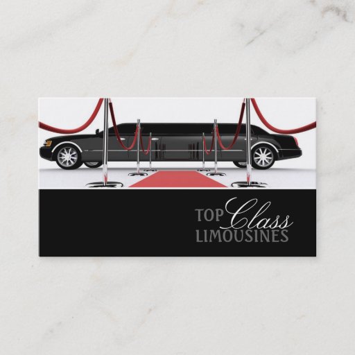 Customizable Limousines, Limo Services, Driver Business Card