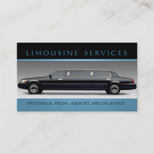 Limousines, Limo Services, Driver Business Card