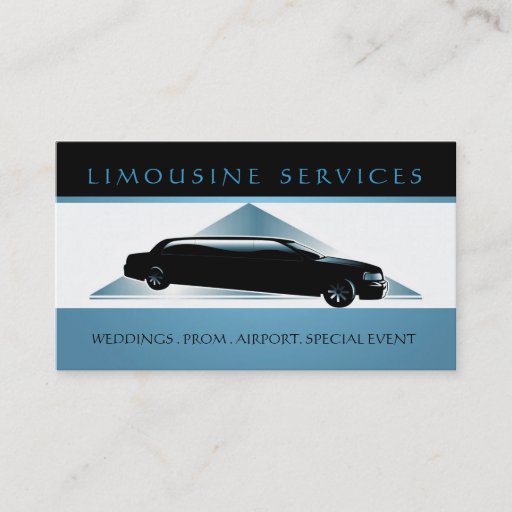 Customizable Limousines, Limo Services, Driver Business Card