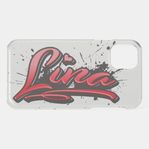 Lina red Heart Graffiti Case iPhone 11 or other
