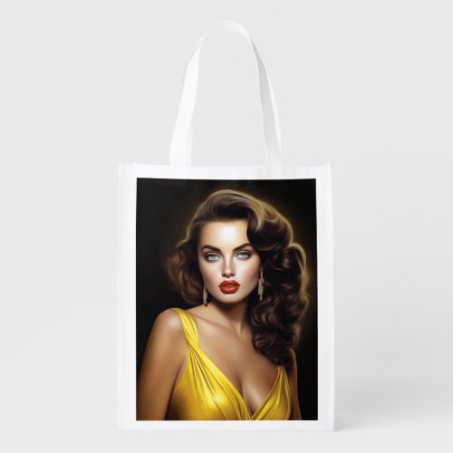 Lina _ Super Model Latina  Grocery Bag