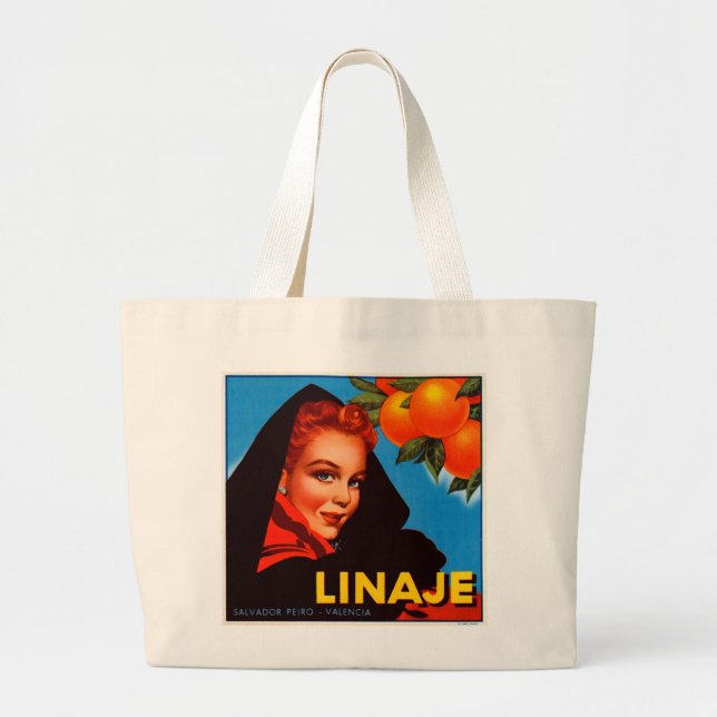 Linaje Citrus Large Tote Bag (Front)