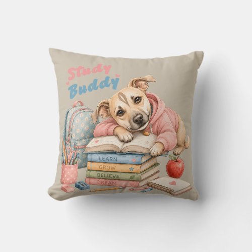 Lina's School Adventures Throw Pillow