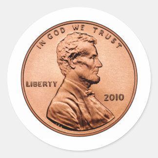 LINCOL PENNY CLASSIC ROUND STICKER