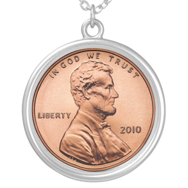 LINCOL PENNY SILVER PLATED NECKLACE (Front)